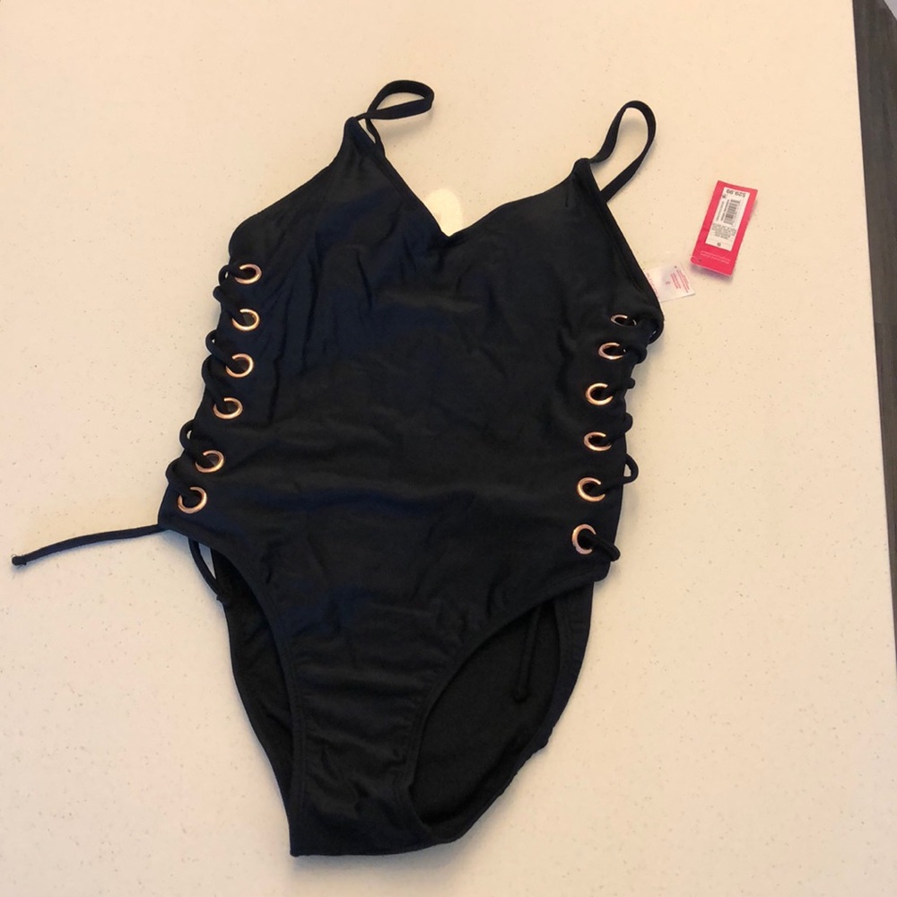 Black and rose gold swimsuit